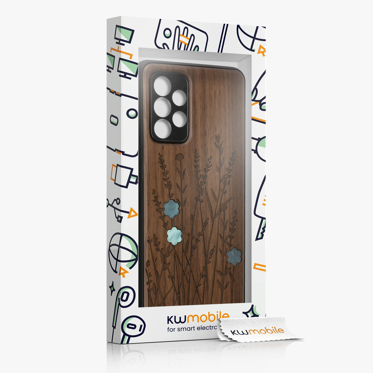Hardcase mit TPU Bumper für Samsung Galaxy A52 / A52 5G / A52s 5G stoßfest Holz Mandala