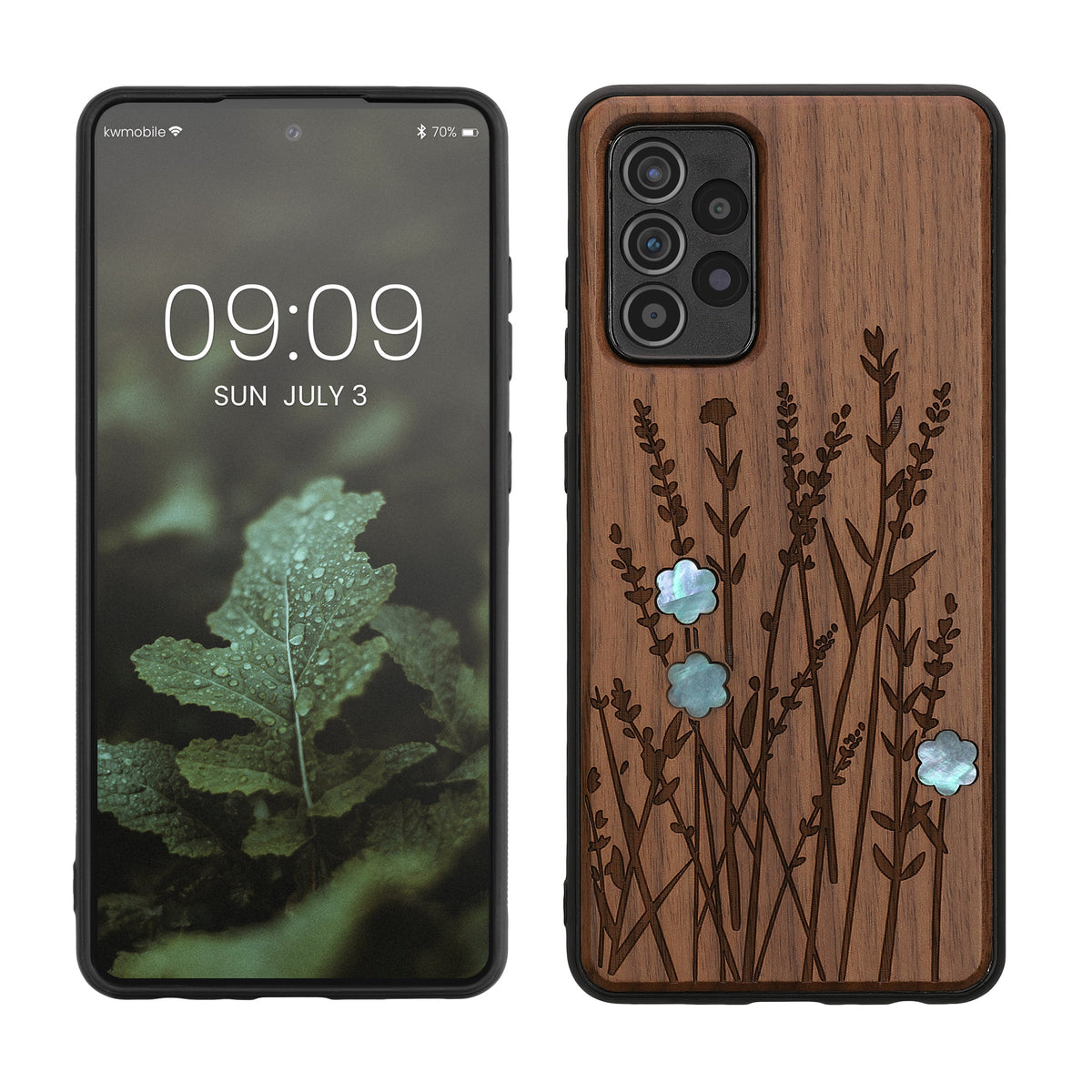 Hardcase mit TPU Bumper für Samsung Galaxy A52 / A52 5G / A52s 5G stoßfest Holz Mandala