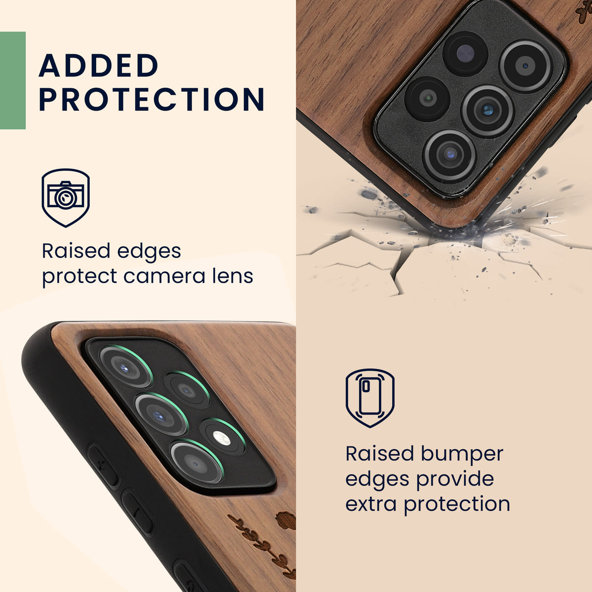 Hardcase mit TPU Bumper für Samsung Galaxy A52 / A52 5G / A52s 5G stoßfest Holz Mandala