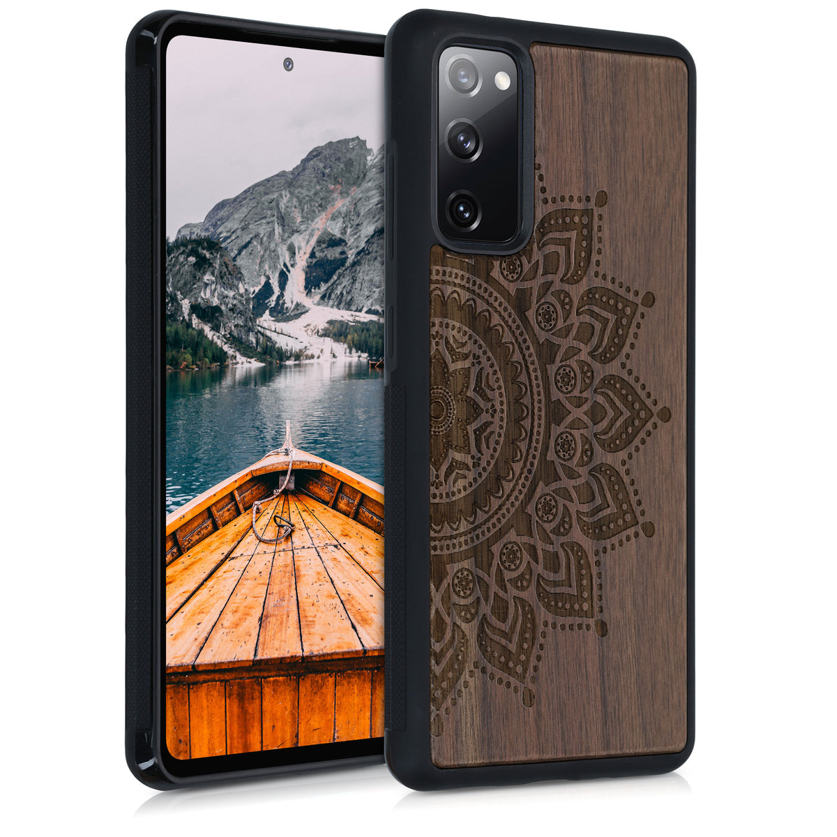 Samsung Galaxy S20 FE stoßfestes Hardcase mit TPU Bumper Holz Mandala