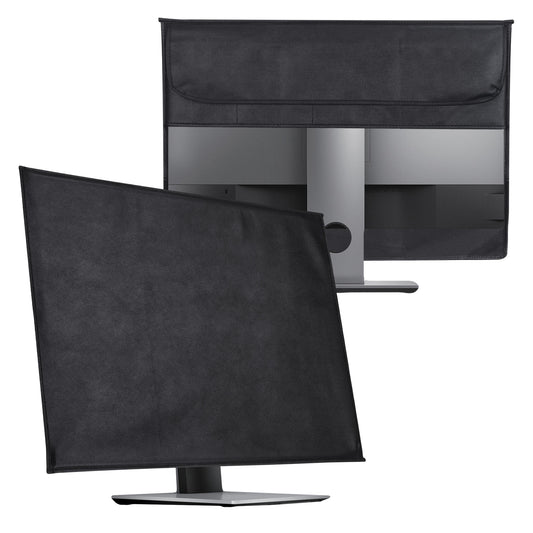 kwmobile Hülle kompatibel mit 27-28" Monitor - mit 2 Fächern auf Rückseite - Schutzhülle in Schwarz Schwarz  
