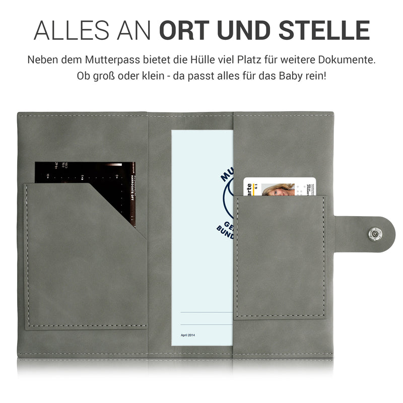 Hülle für österreichischen Mutter-Kind-Pass aus Kunstleder in Nubuklederoptik