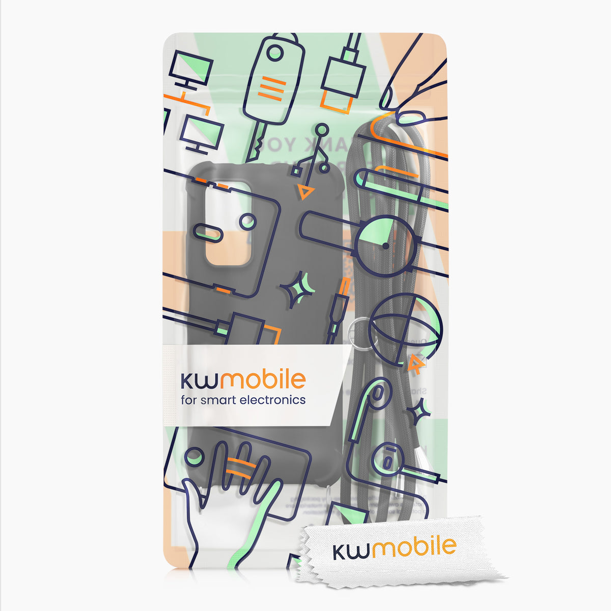 Xiaomi Mi 10T / Mi 10T Pro Matte Silikon Handykette mit Kordel Schwarz