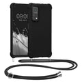 Xiaomi Mi 10T / Mi 10T Pro Matte Silikon Handykette mit Kordel Schwarz