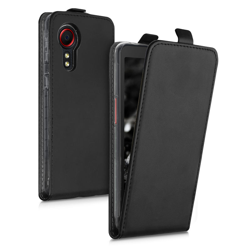 kwmobile Schutzhülle kompatibel mit Samsung Galaxy Xcover 5 - Hülle Handy - Flip Case Handyhülle - Schwarz - Hüllen