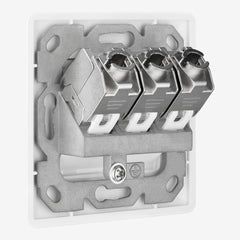 kwmobile Keystone Dose Modul Set - 2x Keystone Modul 2x Netzwerkdose 1-Port CAT 6A Kabel - 10Gibt/s geschirmt RJ45