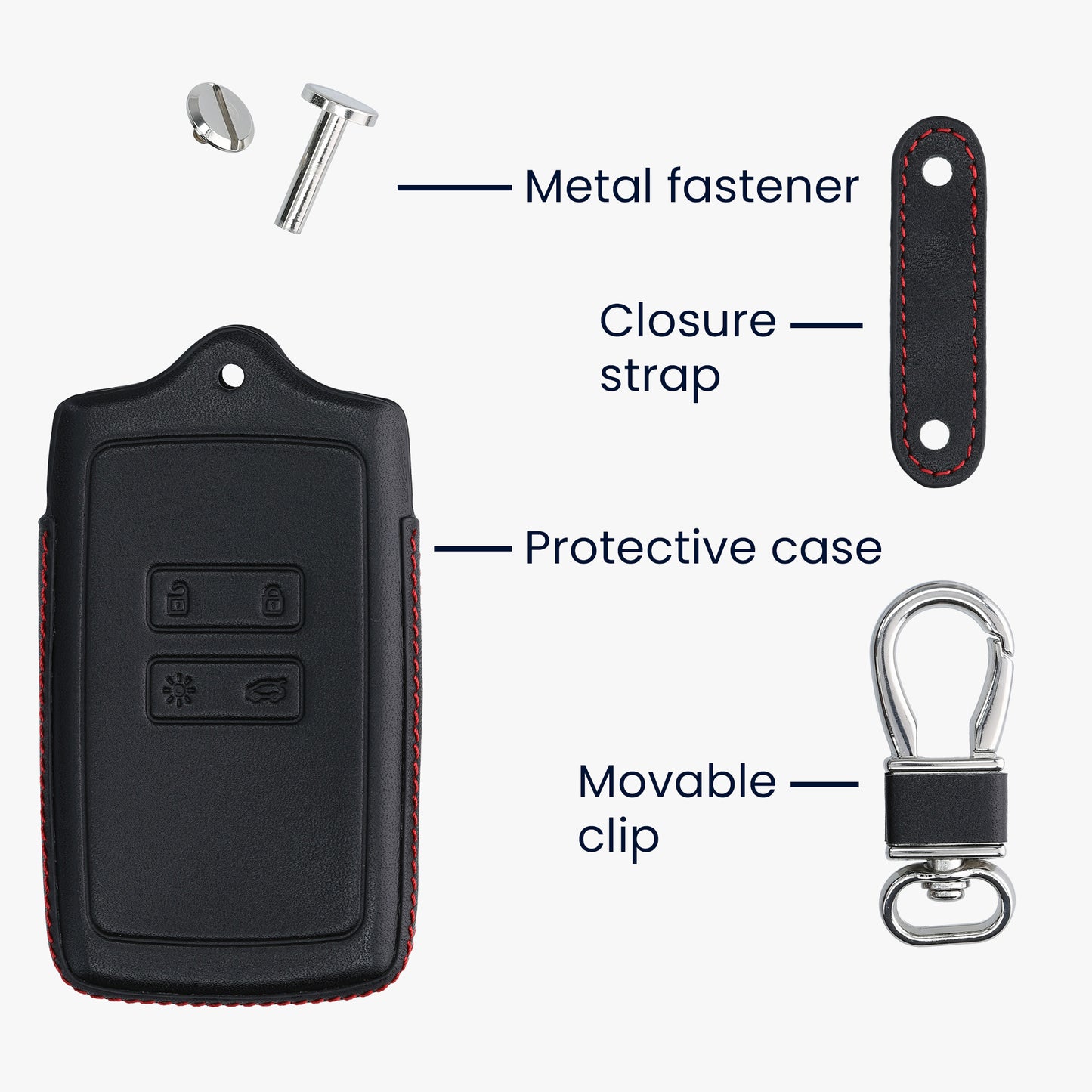 kwmobile Autoschlüssel Hülle kompatibel mit Renault 4-Tasten Smartkey Autoschlüssel (nur Keyless Go) - Schutzhülle Schlüsselhülle