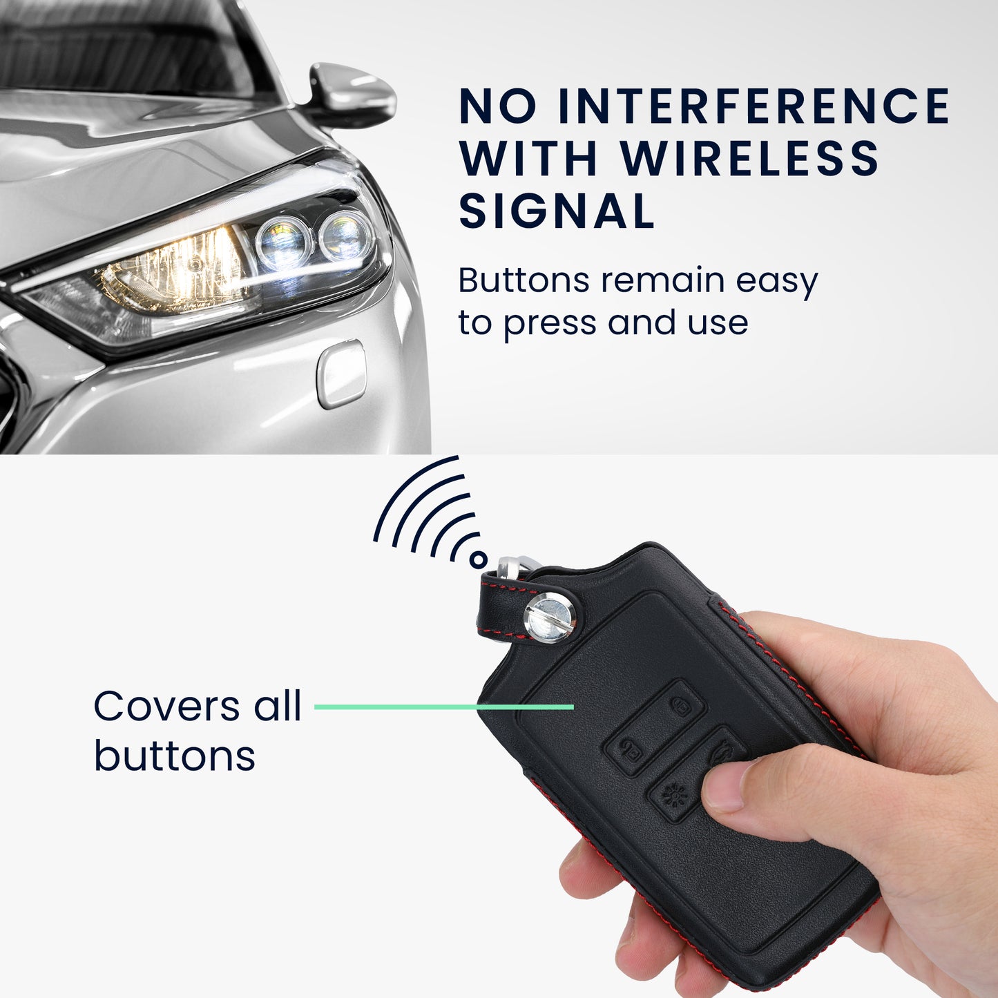 kwmobile Autoschlüssel Hülle kompatibel mit Renault 4-Tasten Smartkey Autoschlüssel (nur Keyless Go) - Schutzhülle Schlüsselhülle