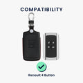 kwmobile Autoschlüssel Hülle kompatibel mit Renault 4-Tasten Smartkey Autoschlüssel (nur Keyless Go) - Schutzhülle Schlüsselhülle