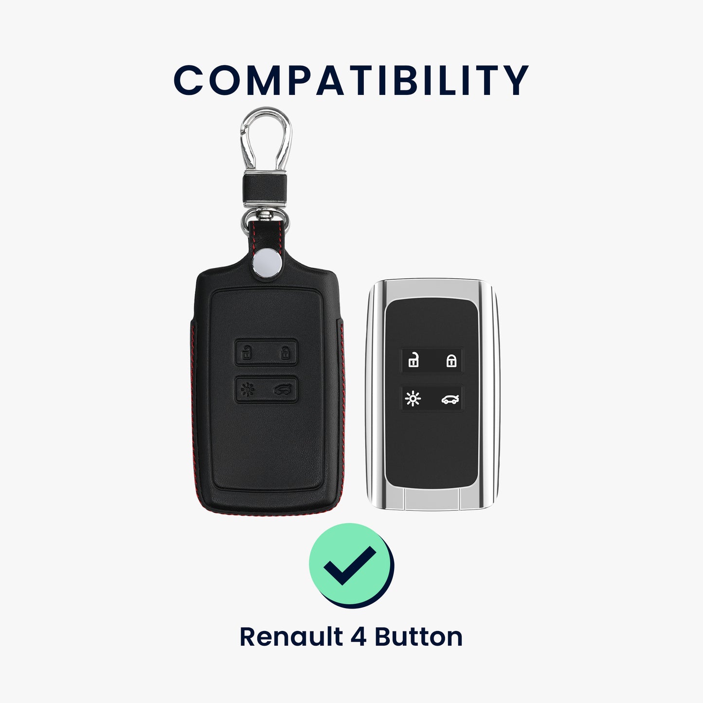 kwmobile Autoschlüssel Hülle kompatibel mit Renault 4-Tasten Smartkey Autoschlüssel (nur Keyless Go) - Schutzhülle Schlüsselhülle