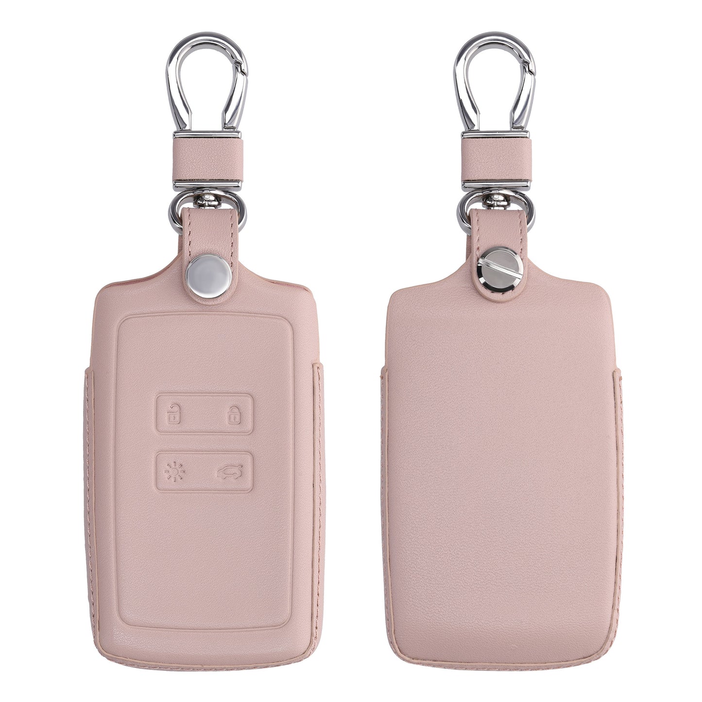 kwmobile Autoschlüssel Hülle kompatibel mit Renault 4-Tasten Smartkey Autoschlüssel (nur Keyless Go) - Leder Schutzhülle Schlüsselhülle Rosegold Rosegold  [dsg02]