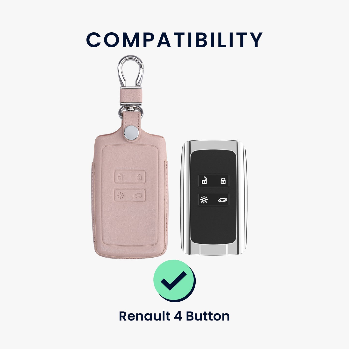 kwmobile Autoschlüssel Hülle kompatibel mit Renault 4-Tasten Smartkey Autoschlüssel (nur Keyless Go) - Schutzhülle Schlüsselhülle