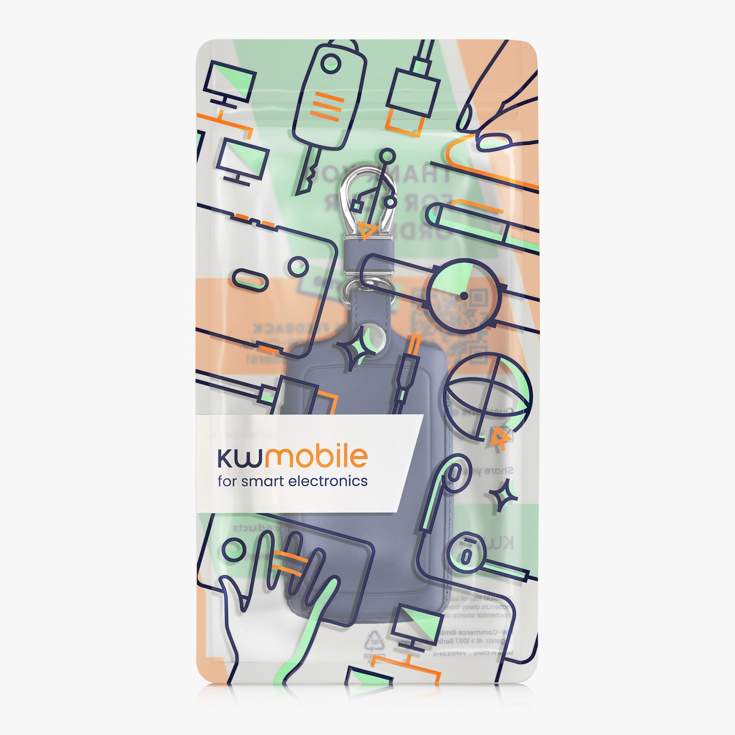 kwmobile Autoschlüssel Hülle kompatibel mit Renault 4-Tasten Smartkey Autoschlüssel (nur Keyless Go) - Schutzhülle Schlüsselhülle