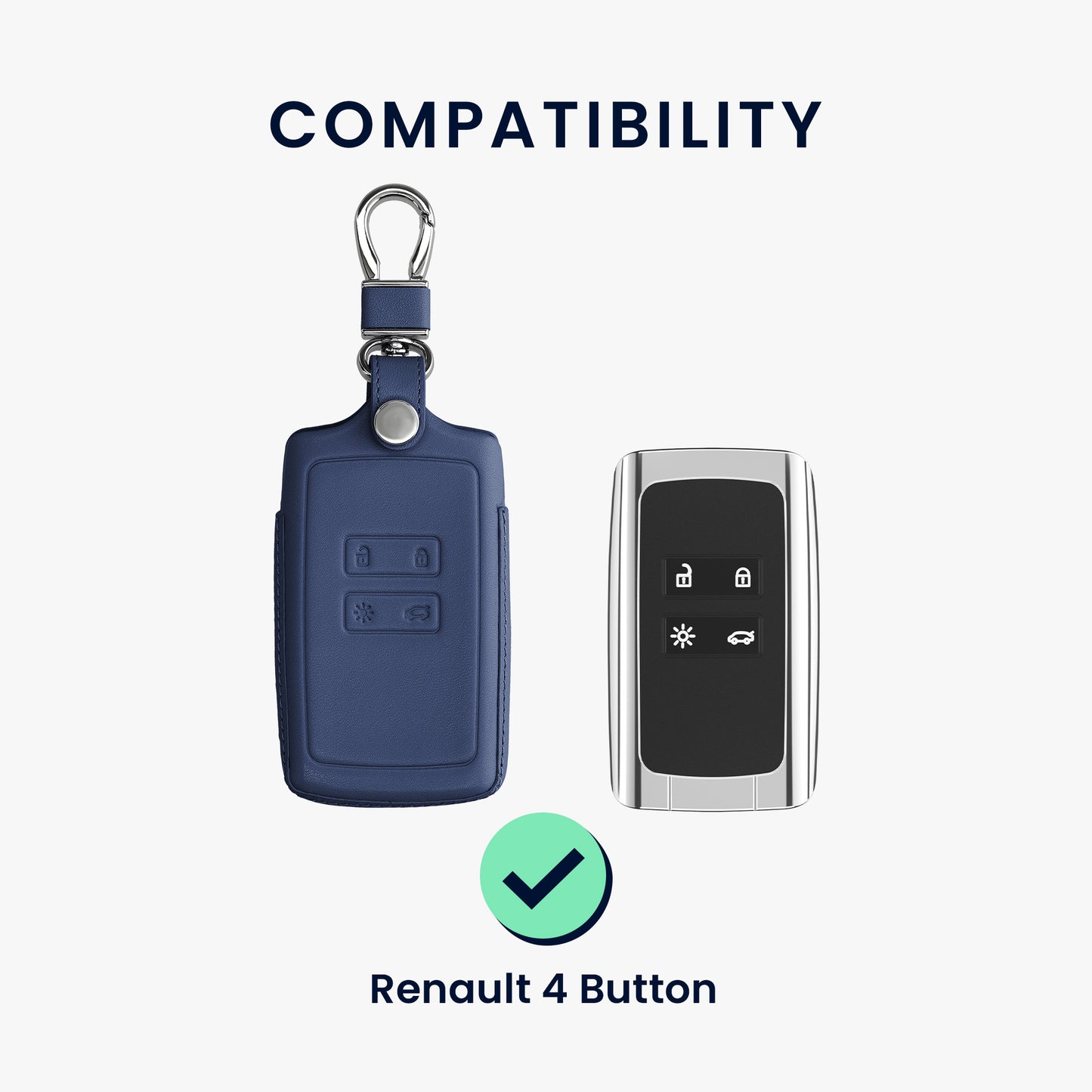 kwmobile Autoschlüssel Hülle kompatibel mit Renault 4-Tasten Smartkey Autoschlüssel (nur Keyless Go) - Schutzhülle Schlüsselhülle