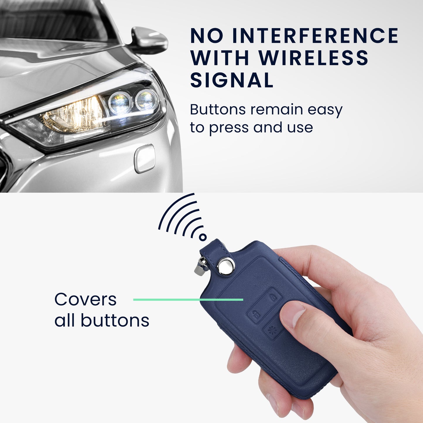 kwmobile Autoschlüssel Hülle kompatibel mit Renault 4-Tasten Smartkey Autoschlüssel (nur Keyless Go) - Schutzhülle Schlüsselhülle