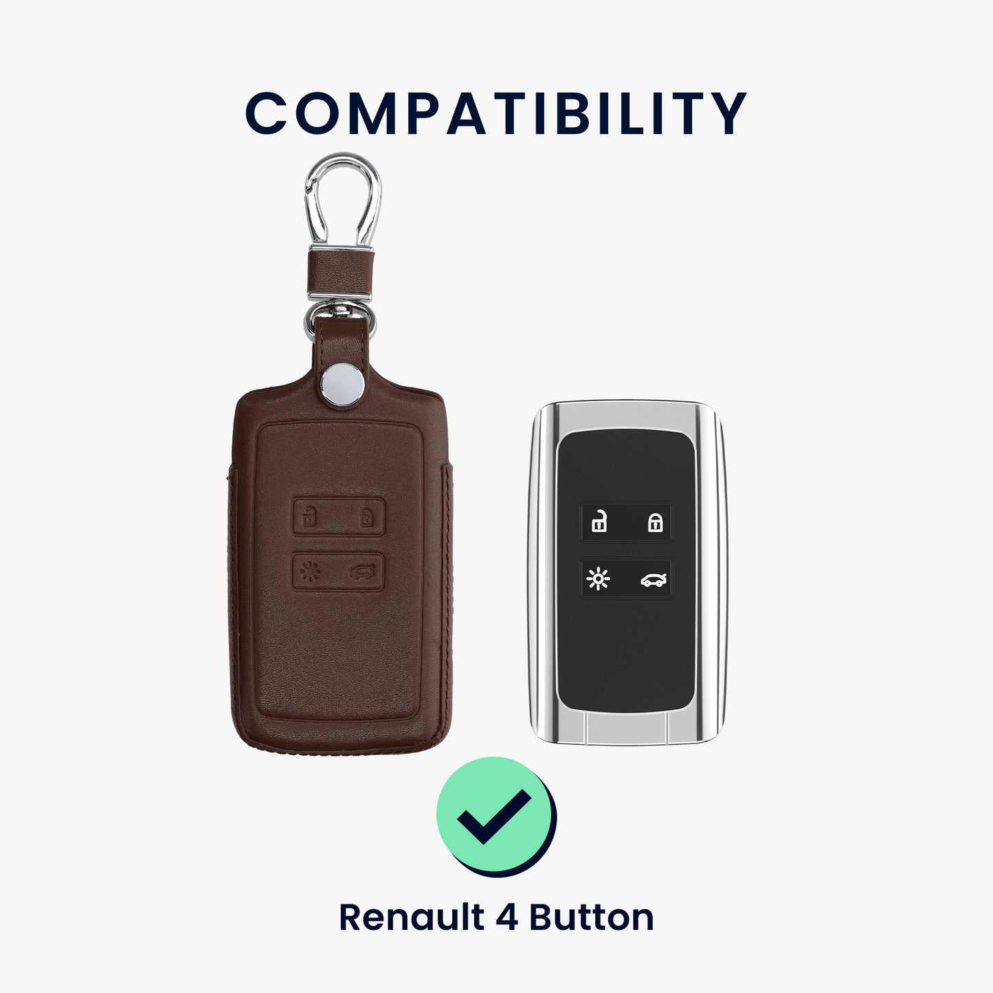 kwmobile Autoschlüssel Hülle kompatibel mit Renault 4-Tasten Smartkey Autoschlüssel (nur Keyless Go) - Schutzhülle Schlüsselhülle