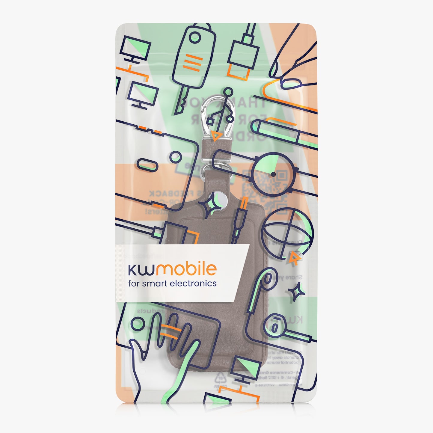 kwmobile Autoschlüssel Hülle kompatibel mit Renault 4-Tasten Smartkey Autoschlüssel (nur Keyless Go) - Schutzhülle Schlüsselhülle