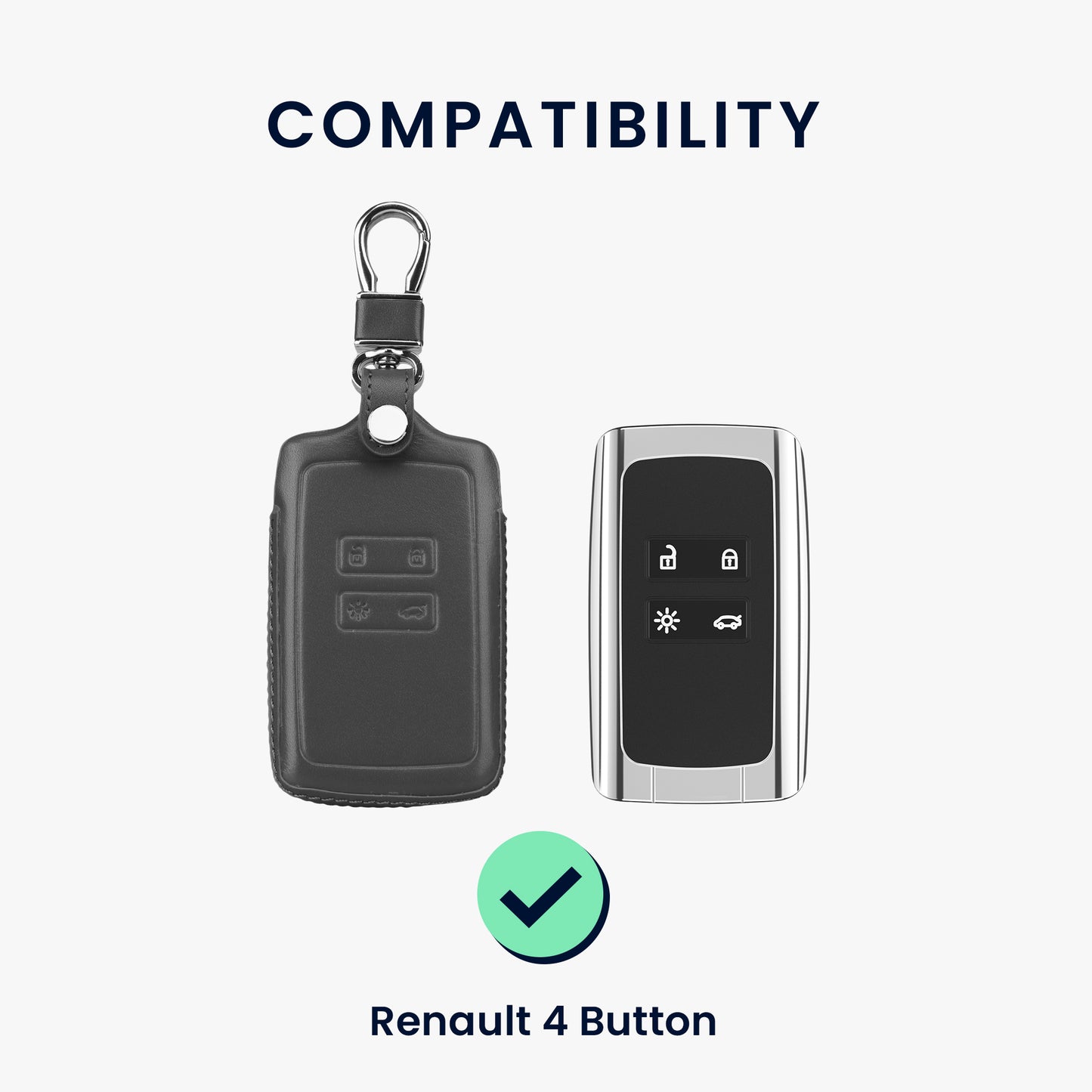 kwmobile Autoschlüssel Hülle kompatibel mit Renault 4-Tasten Smartkey Autoschlüssel (nur Keyless Go) - Schutzhülle Schlüsselhülle