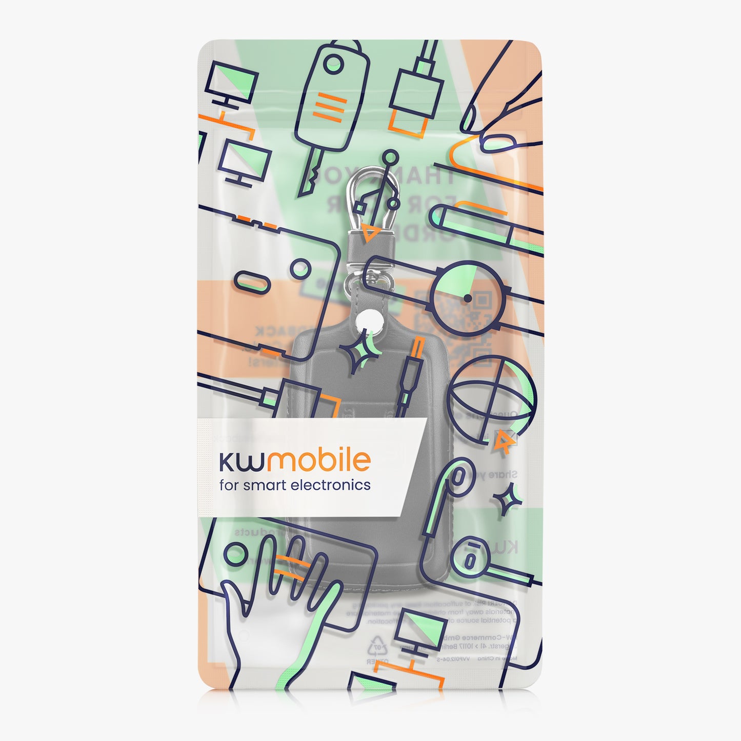 kwmobile Autoschlüssel Hülle kompatibel mit Renault 4-Tasten Smartkey Autoschlüssel (nur Keyless Go) - Schutzhülle Schlüsselhülle