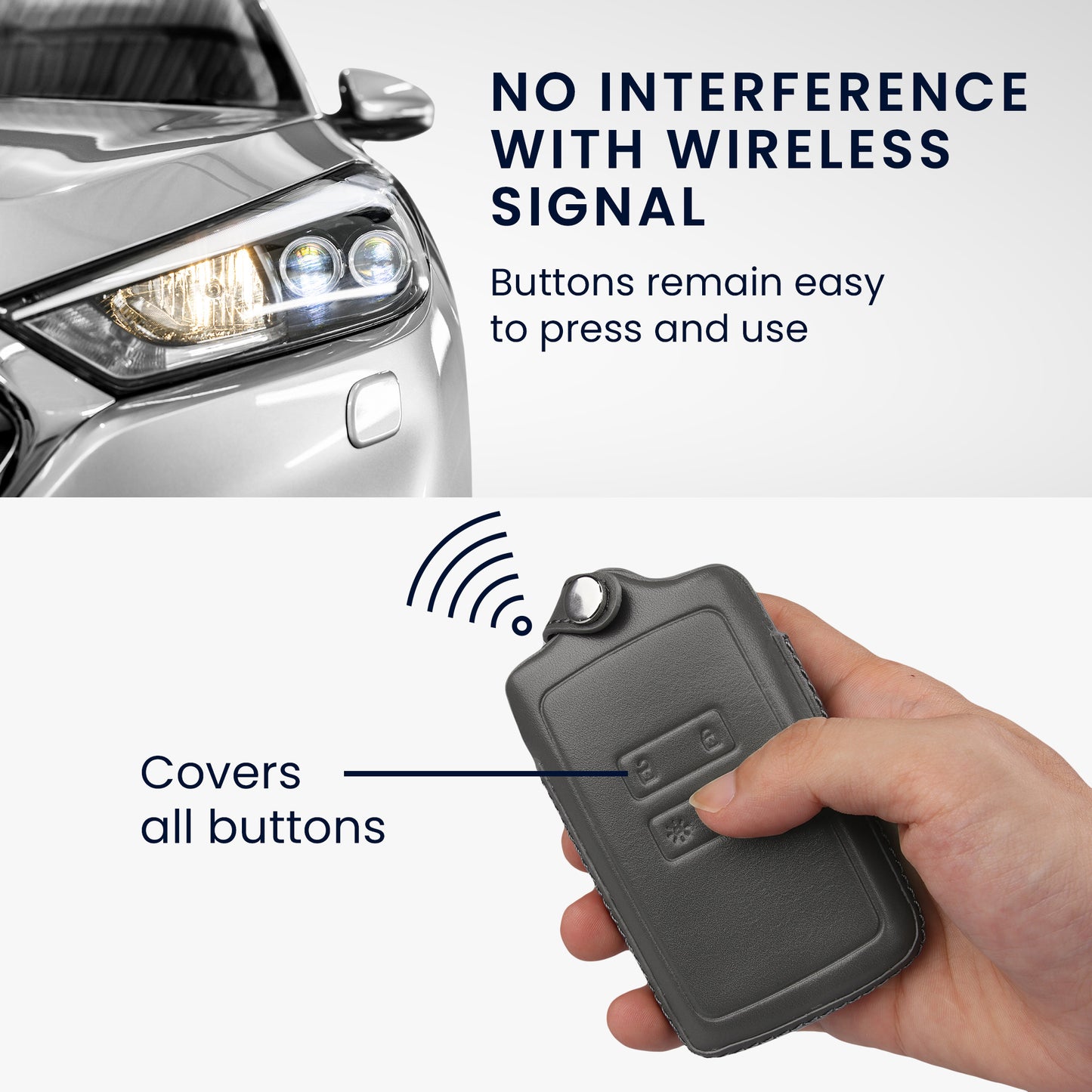 kwmobile Autoschlüssel Hülle kompatibel mit Renault 4-Tasten Smartkey Autoschlüssel (nur Keyless Go) - Schutzhülle Schlüsselhülle