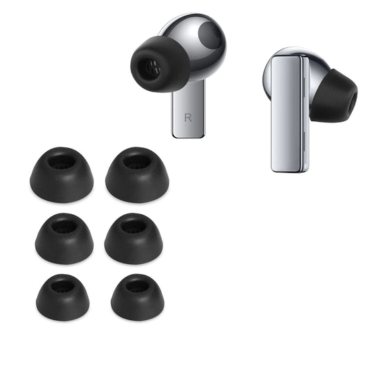 kwmobile 6x Silikonaufsätze für Huawei FreeBuds Pro - Ersatz Ohrstöpsel in 3 Größen - Ear Tips für In-Ear Kopfhörer - Zubehör Ersatzpolster in Schwarz Schwarz  