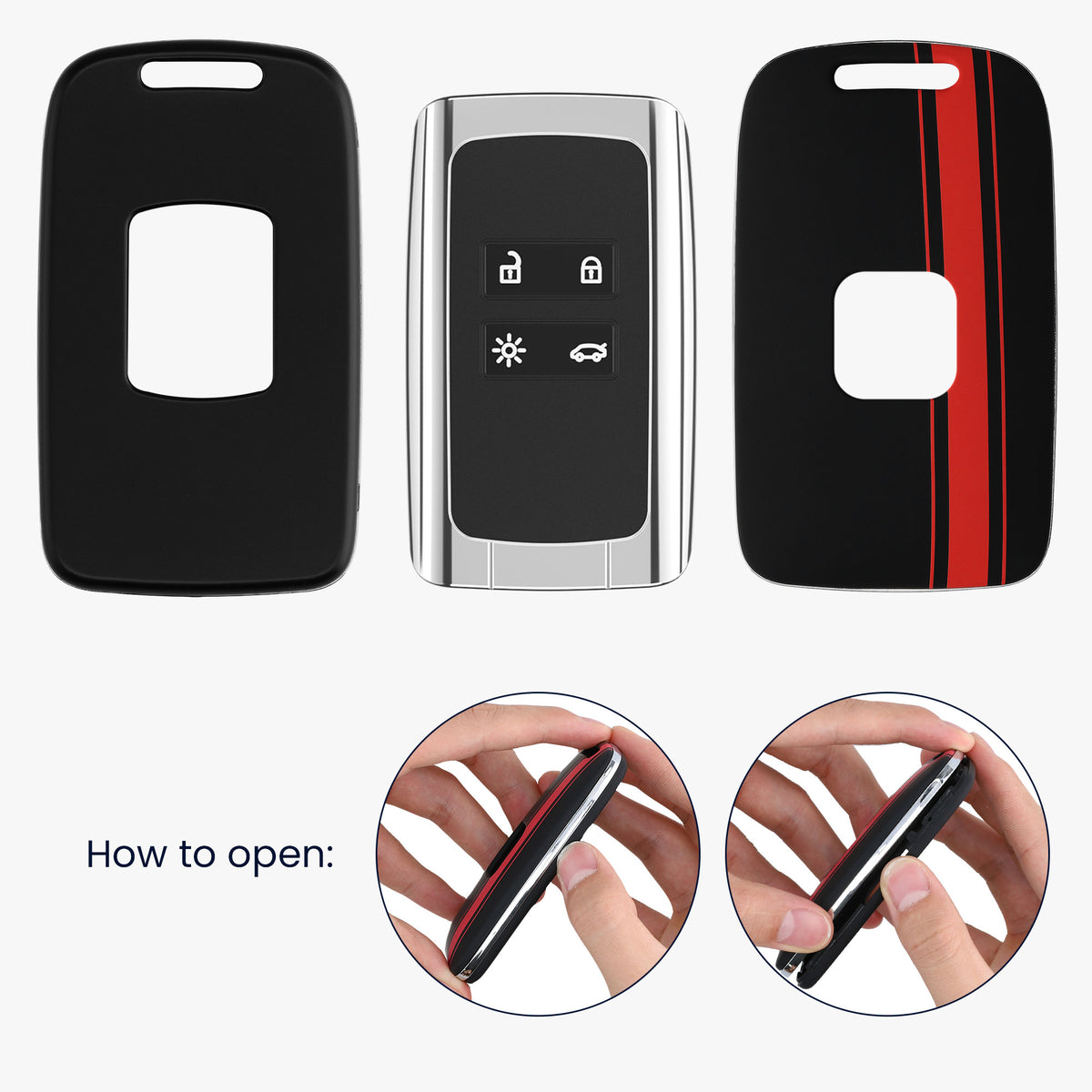 Renault 4-Tasten Smartkey (nur Keyless Go) Autoschlüssel Schlüsselhülle