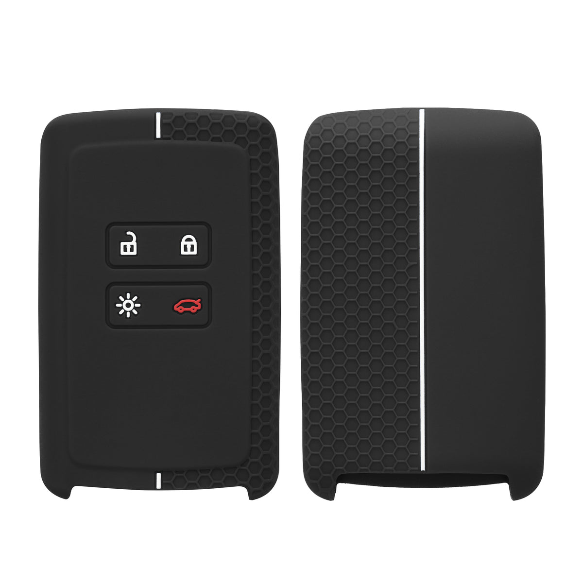 Renault 4-Tasten Smartkey (nur Keyless Go) Autoschlüssel Silikon Schlüsselhülle Wabenmuster