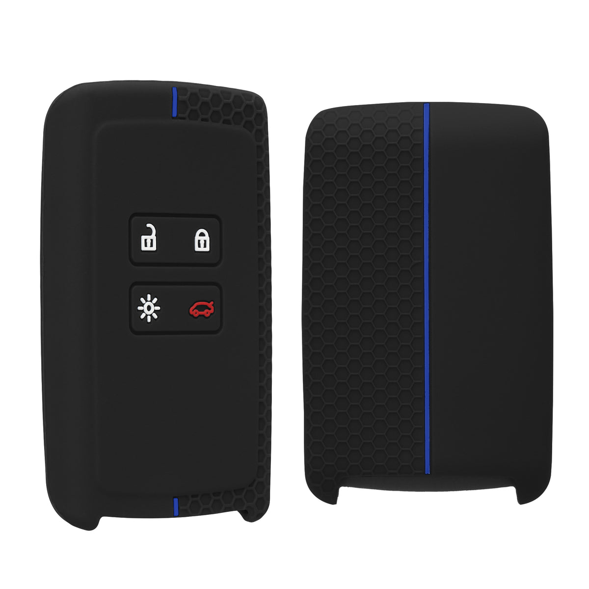 Renault 4-Tasten Smartkey (nur Keyless Go) Autoschlüssel Silikon Schlüsselhülle Wabenmuster