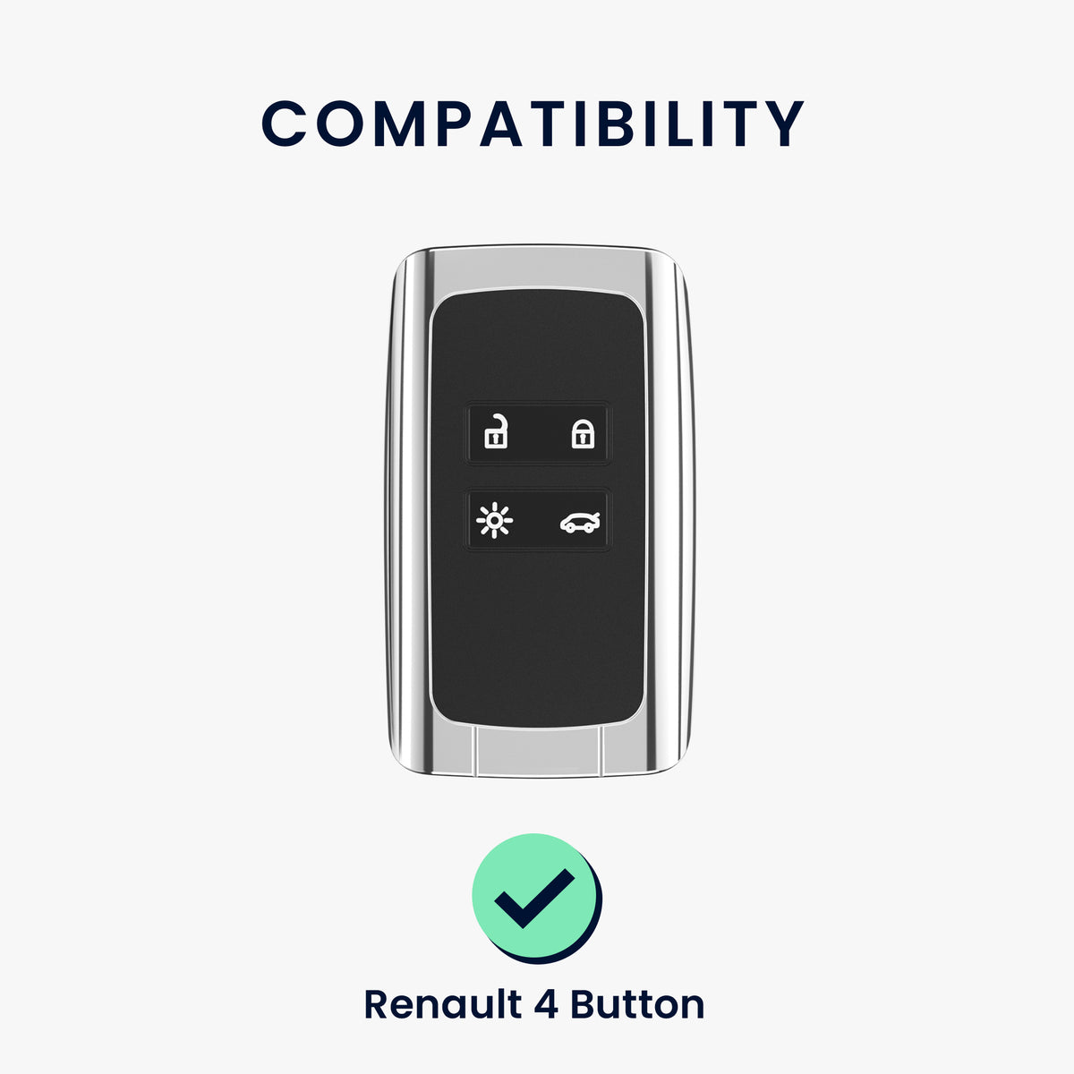 Renault 4-Tasten Smartkey (nur Keyless Go) Autoschlüssel Silikon Schlüsselhülle Wabenmuster