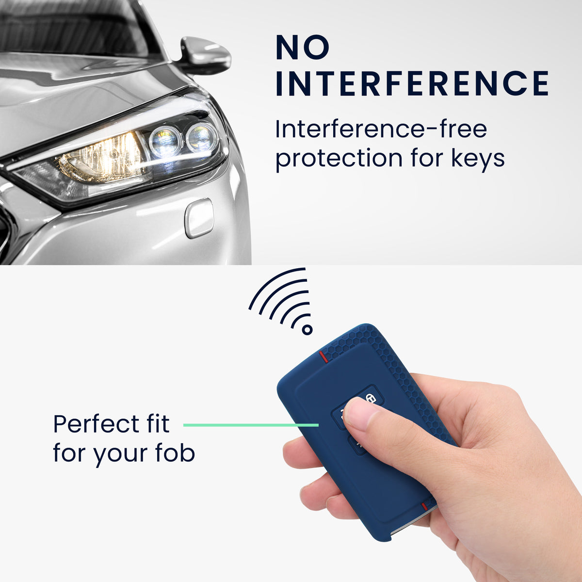 Renault 4-Tasten Smartkey (nur Keyless Go) Autoschlüssel Silikon Schlüsselhülle Wabenmuster
