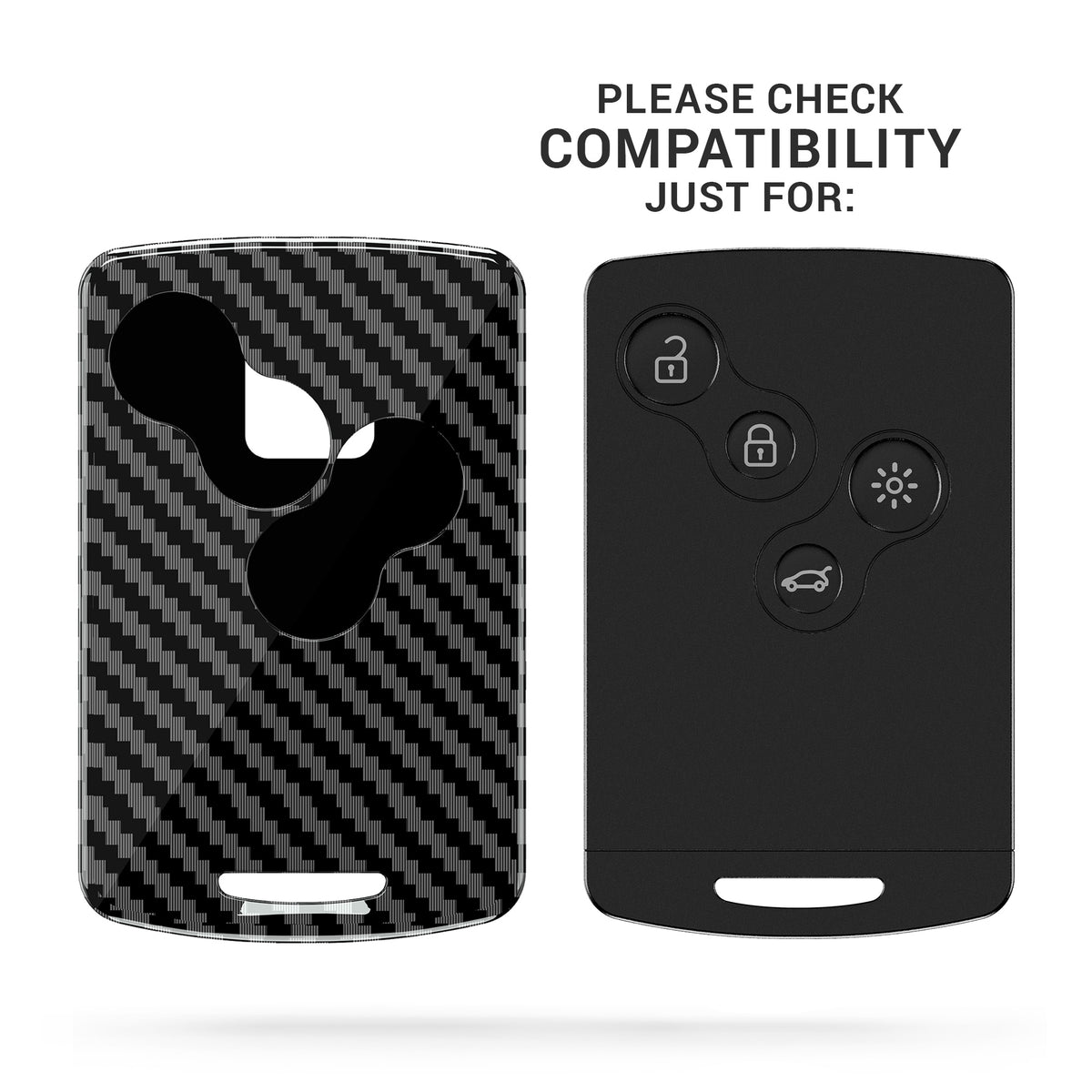 Renault 4-Tasten Autoschlüssel (nur Keyless Go) Karte Hardcover Schlüsselhülle