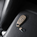 Ford 3-Tasten Autoschlüssel Keyless Go Kunstleder Schlüsselhülle Kompass Wildleder Beige