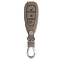 Ford 3-Tasten Autoschlüssel Keyless Go Kunstleder Schlüsselhülle Kompass Wildleder Beige