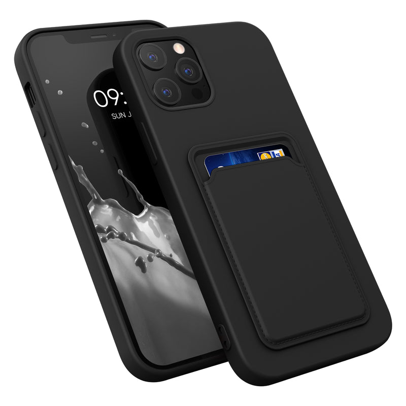 iPhone 12 Pro Max Handyhülle mit Kartenfach Silikon Matt