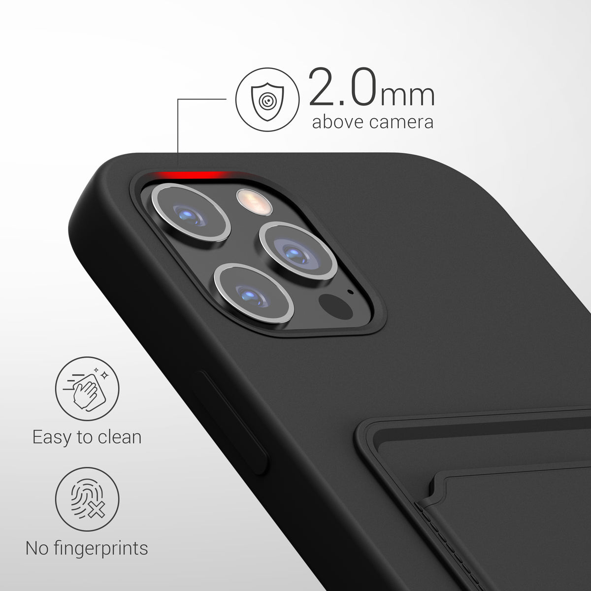 iPhone 12 Pro Max Handyhülle mit Kartenfach Silikon Matt