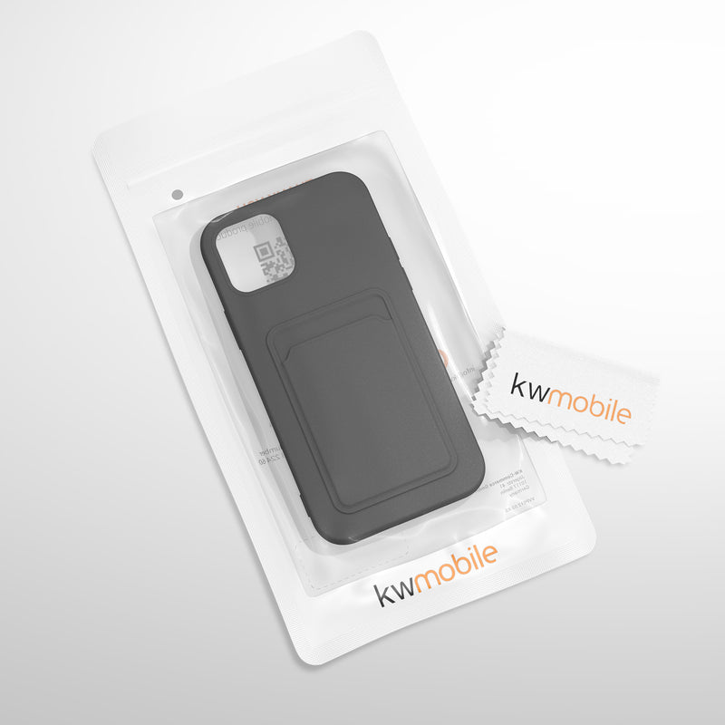 iPhone 12 Pro Max Handyhülle mit Kartenfach Silikon Matt