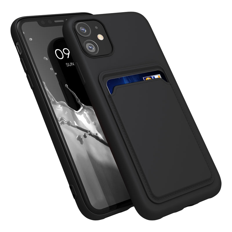iPhone 11 Handyhülle mit Kartenfach Silikon Matt