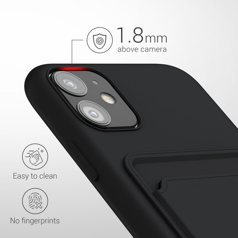 iPhone 11 Handyhülle mit Kartenfach Silikon Matt