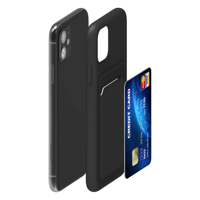 iPhone 11 Handyhülle mit Kartenfach Silikon Matt