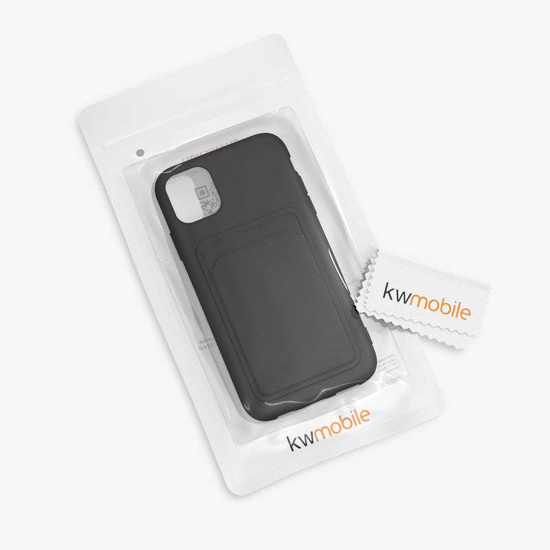 iPhone 11 Handyhülle mit Kartenfach Silikon Matt