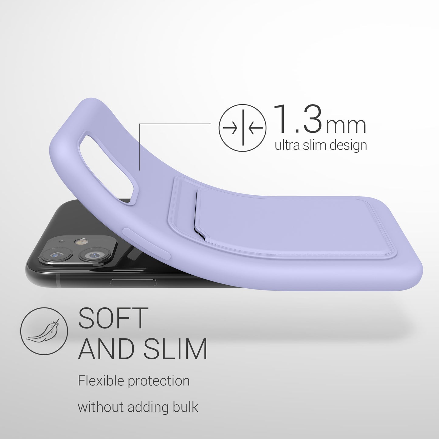 iPhone 11 Handyhülle mit Kartenfach Silikon Matt