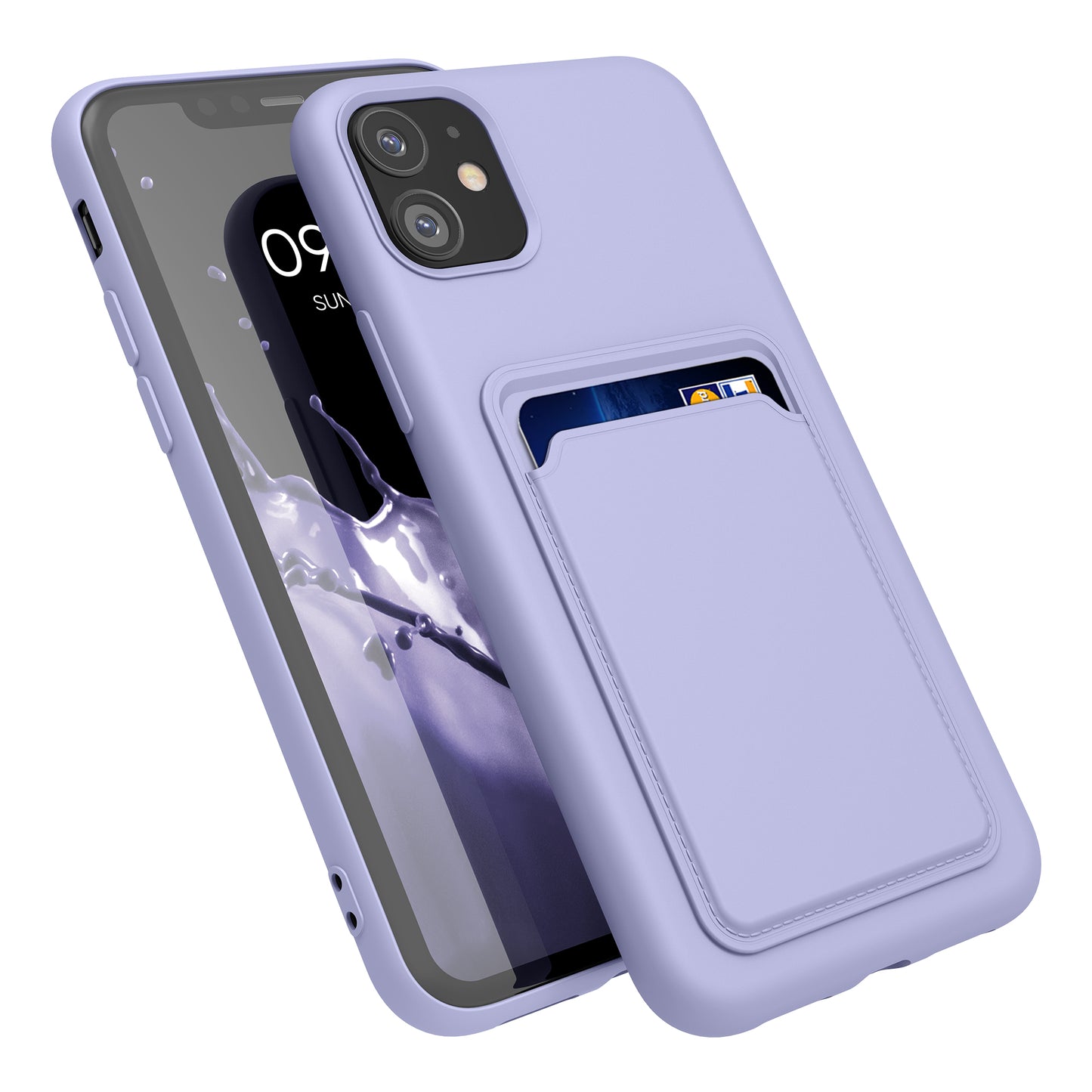 iPhone 11 Handyhülle mit Kartenfach Silikon Matt
