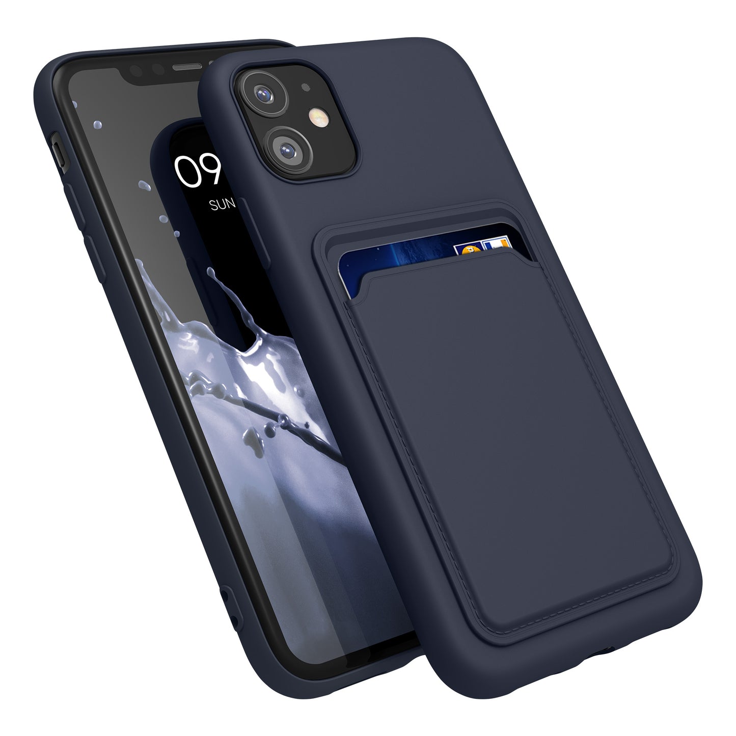 iPhone 11 Handyhülle mit Kartenfach Silikon Matt