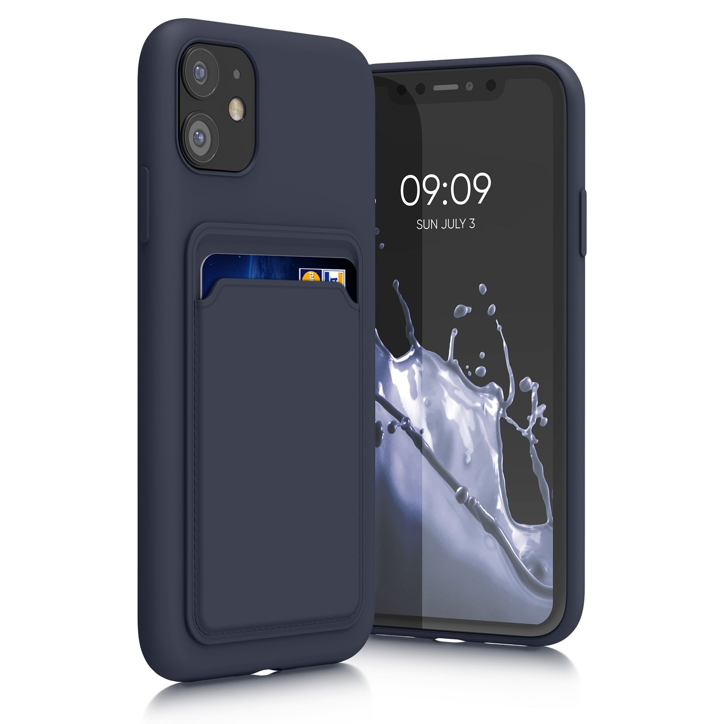 iPhone 11 Handyhülle mit Kartenfach Silikon Matt