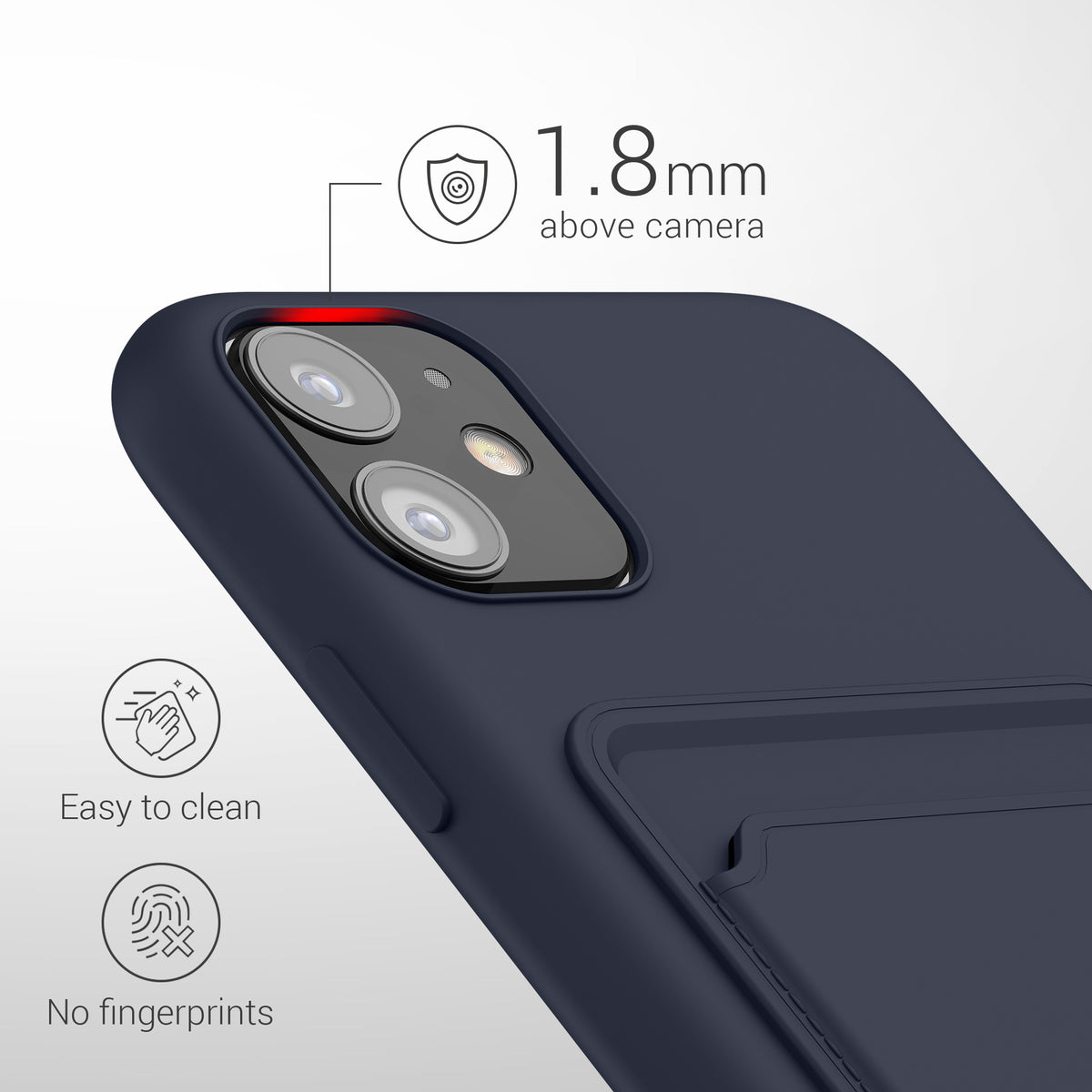 iPhone 11 Handyhülle mit Kartenfach Silikon Matt