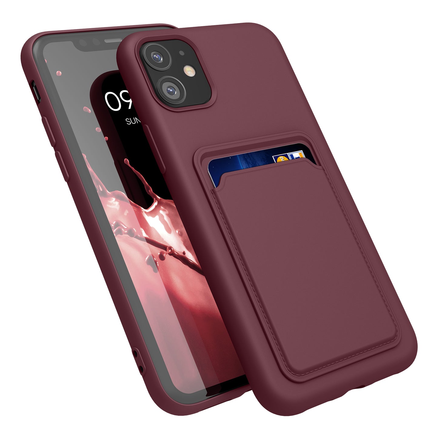 iPhone 11 Handyhülle mit Kartenfach Silikon Matt