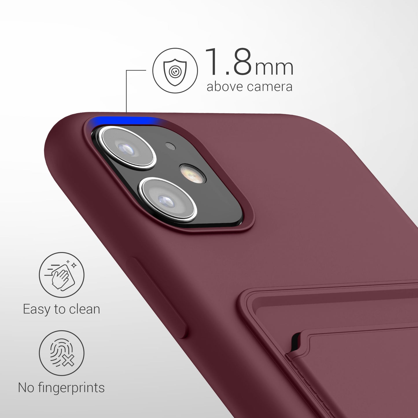 iPhone 11 Handyhülle mit Kartenfach Silikon Matt