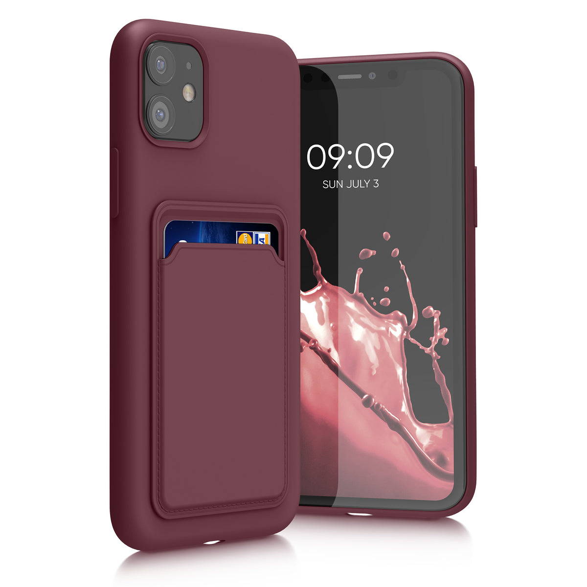 iPhone 11 Handyhülle mit Kartenfach Silikon Matt