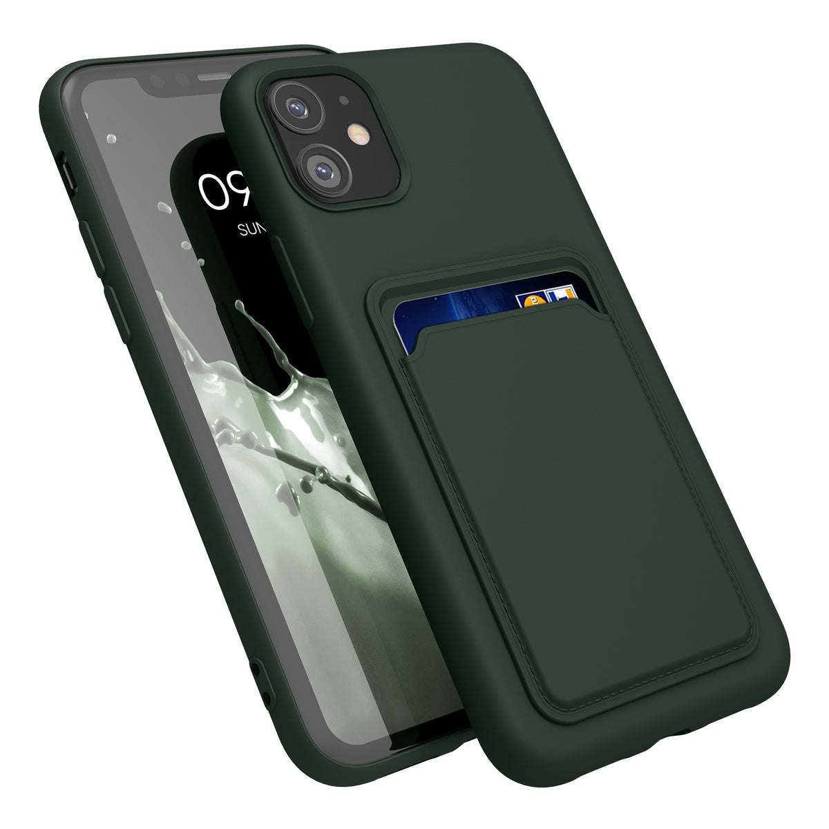 iPhone 11 Handyhülle mit Kartenfach Silikon Matt