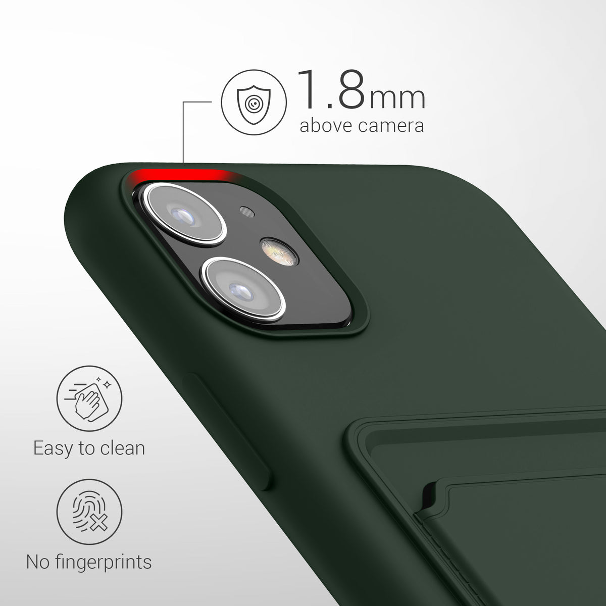 iPhone 11 Handyhülle mit Kartenfach Silikon Matt